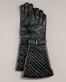 Burberry Quilted Patent Gloves